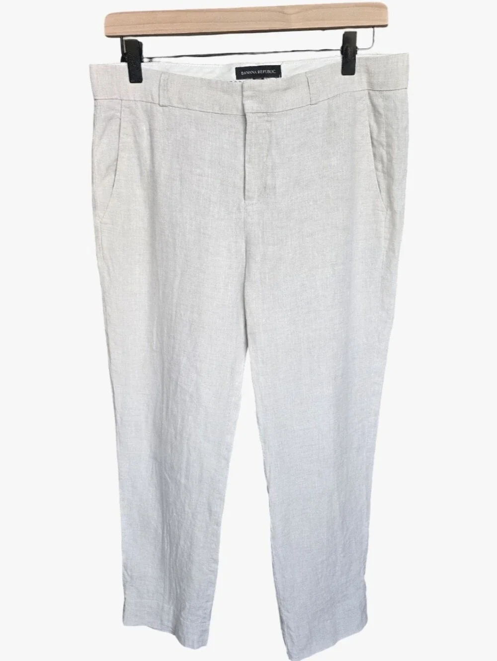 Banana Republic 100% Linen Ankle Pants Size 6P Color Natural Business Casual